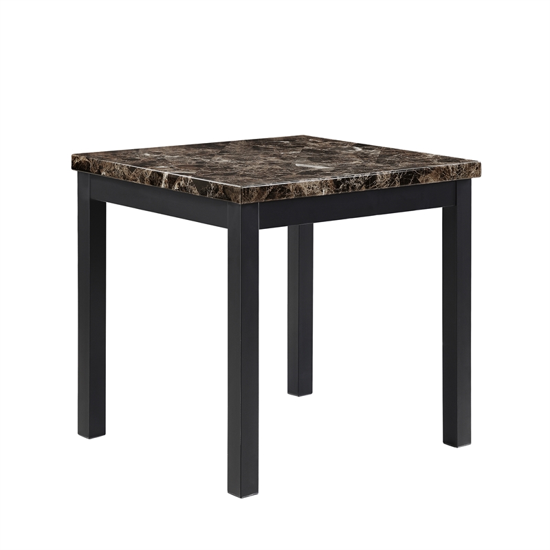 Lexicon Tempe 3 Piece Faux Marble Top Occasional Table Set in Black