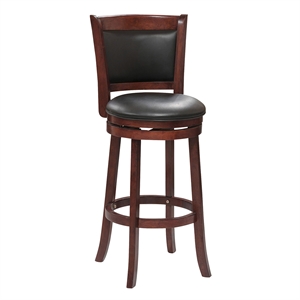 Lexicon Shapel Faux Leather Swivel Bar Stool in Dark Cherry