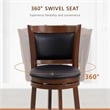 Lexicon Shapel Faux Leather Swivel Bar Stool in Dark Cherry