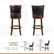 Lexicon Shapel Faux Leather Swivel Bar Stool in Dark Cherry