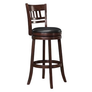 Lexicon Shapel Faux Leather Swivel Bar Stool in Dark Cherry