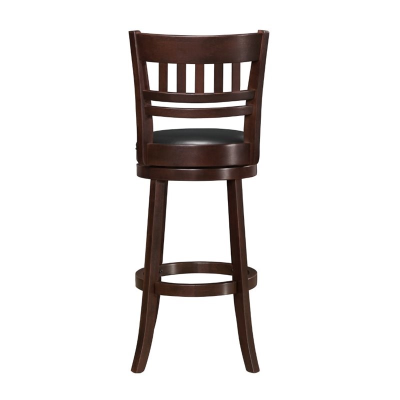 Lexicon Shapel Faux Leather Swivel Bar Stool in Dark Cherry