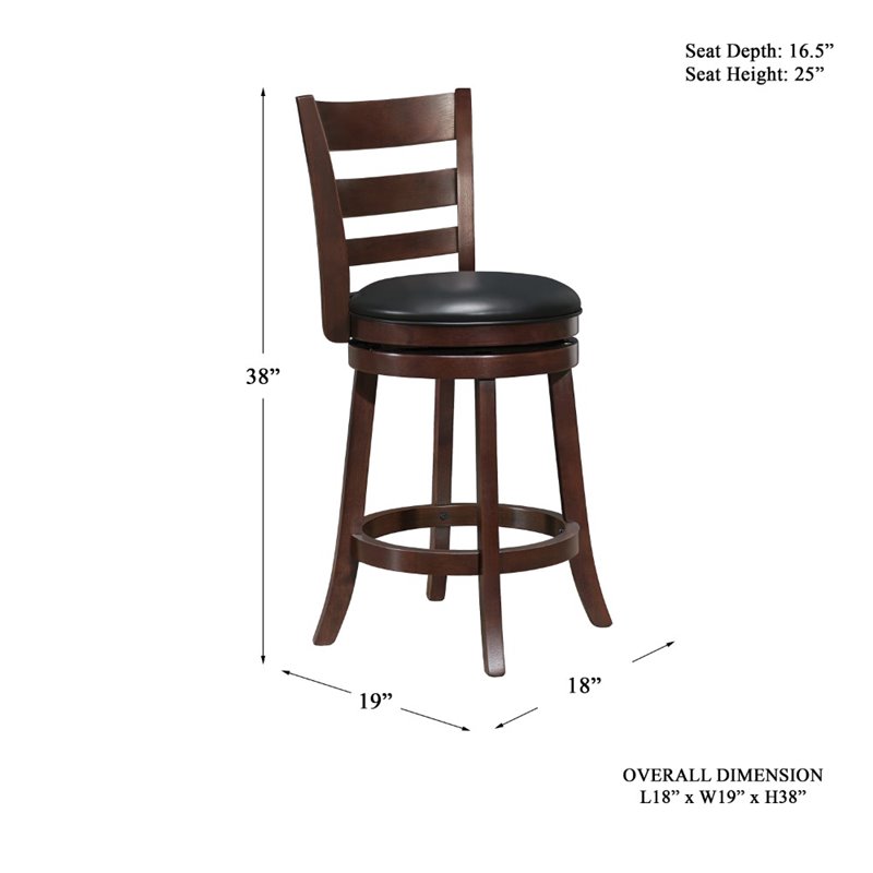 Lexicon Shapel Faux Leather Swivel Counter Stool in Dark Cherry
