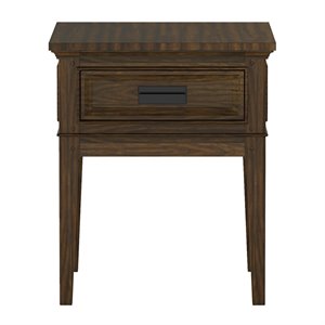 lexicon frazier park wood 1 drawer end table in brown cherry