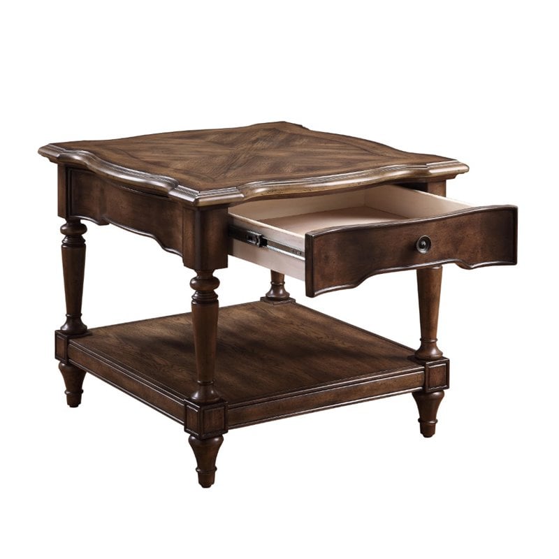 Lexicon Heath Court Wood End Table in Brown