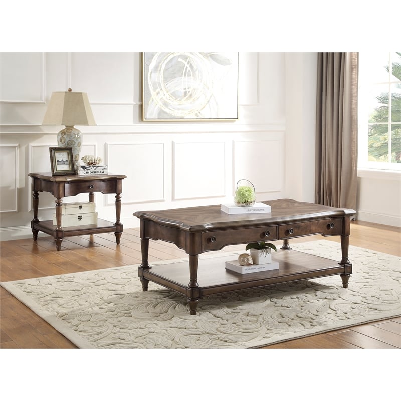 Lexicon Heath Court Wood End Table in Brown