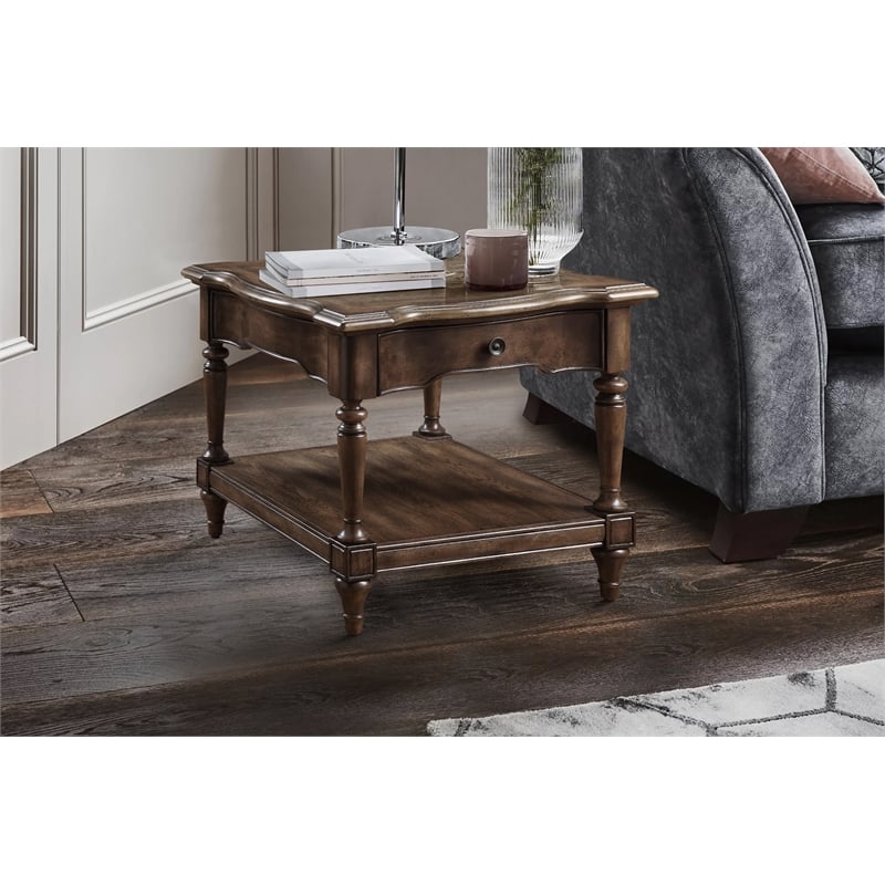 Lexicon Heath Court Wood End Table in Brown