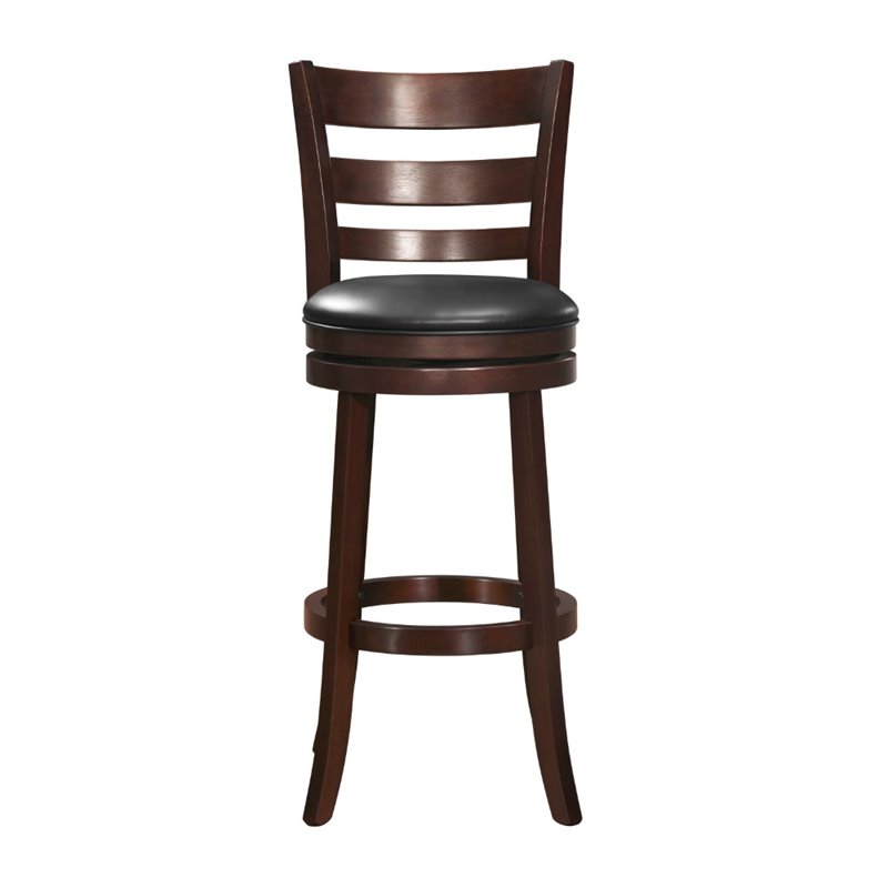 Lexicon Shapel Faux Leather Swivel Bar Stool in Dark Cherry