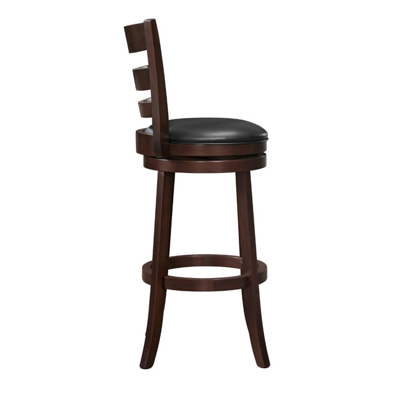 Lexicon Shapel Faux Leather Swivel Bar Stool in Dark Cherry