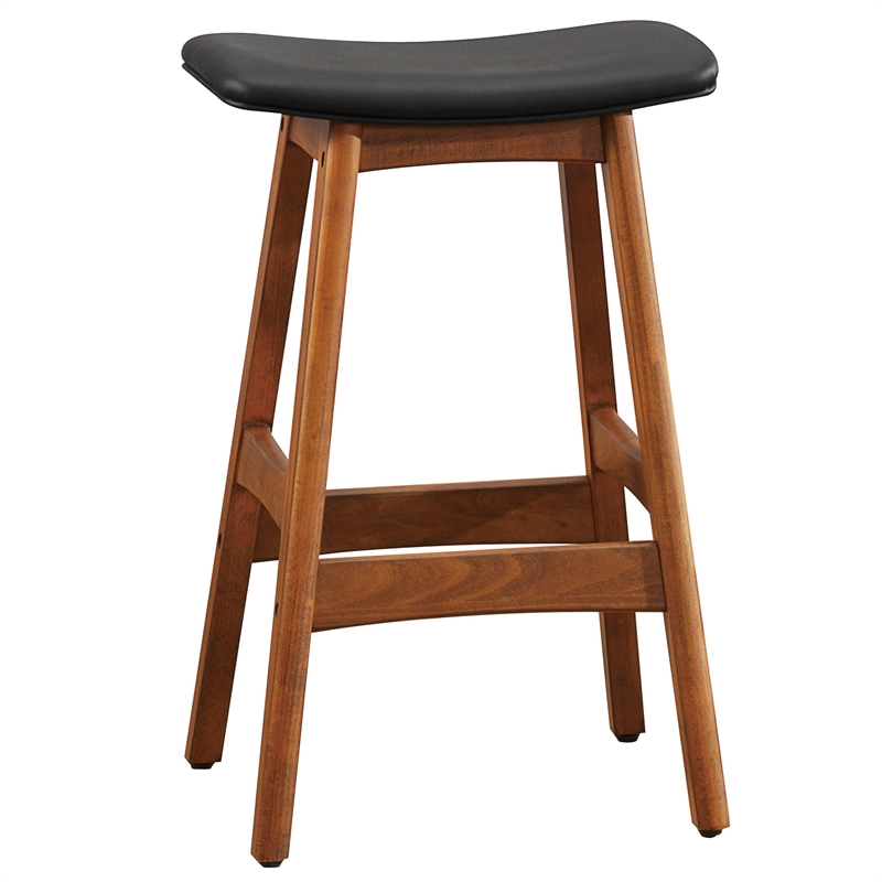 Lexicon Ride Faux Leather Counter Stool in Black (Set of 2)