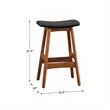 Lexicon Ride Faux Leather Counter Stool in Black (Set of 2)