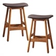 Lexicon Ride Faux Leather Counter Stool in Brown (Set of 2)