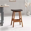 Lexicon Ride Faux Leather Counter Stool in Brown (Set of 2)