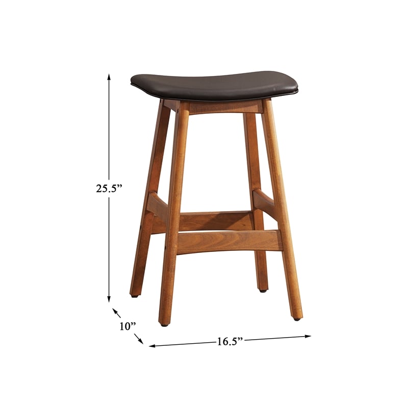 Lexicon Ride Faux Leather Counter Stool in Brown (Set of 2)