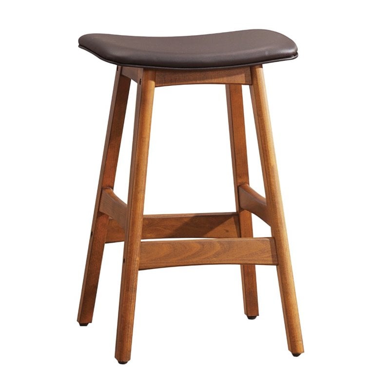 Lexicon Ride Faux Leather Counter Stool in Brown (Set of 2)