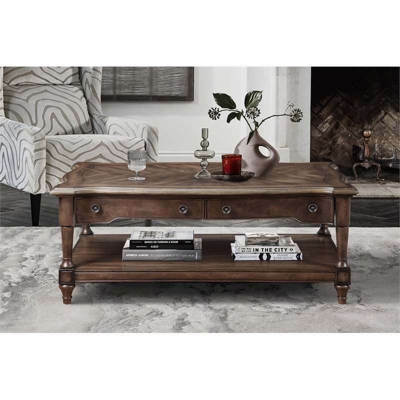 Lexicon Heath Court Wood Coffee Table in Brown