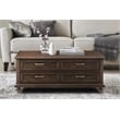 Lexicon Cardano Wood 4 Drawer Coffee Table in Driftwood Charcoal