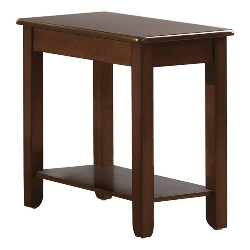 Lexicon Ballwin Wood Chairside Table in Dark Cherry