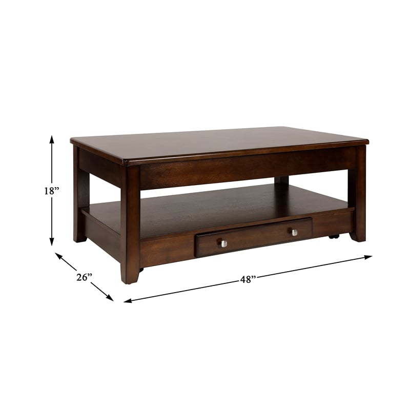Lexicon Ballwin Wood Lift Top Coffee Table with Casters in