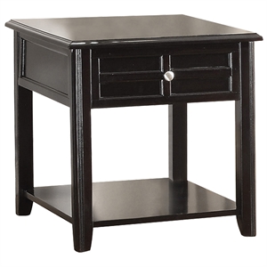 lexicon carrier wood 1 drawer end table in espresso