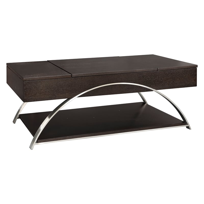 Lexicon Tioga Metal Lift Top Coffee Table in Espresso