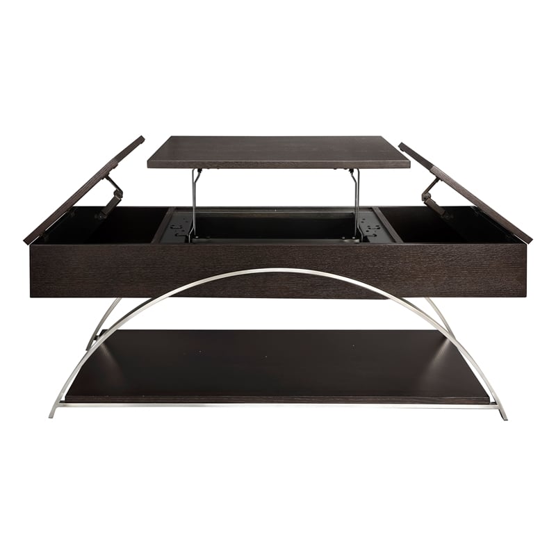 Lexicon Tioga Metal Lift Top Coffee Table in Espresso