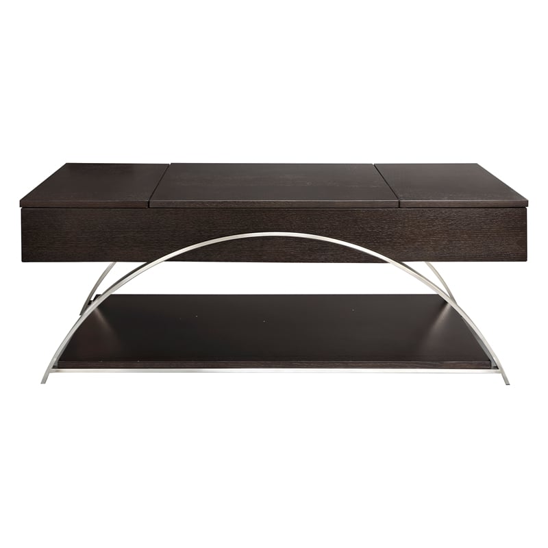 Lexicon Tioga Metal Lift Top Coffee Table in Espresso
