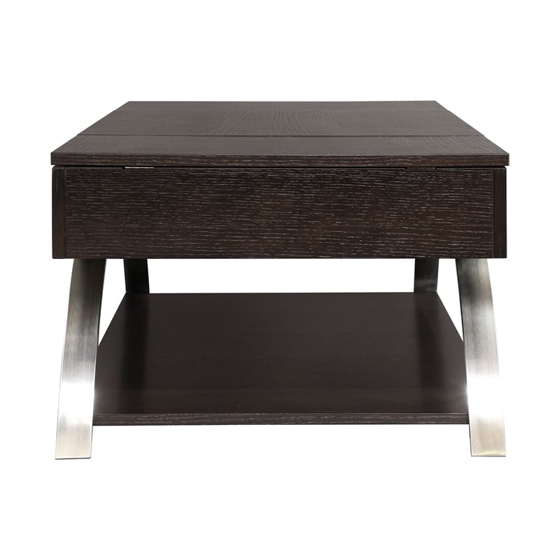 Lexicon Tioga Metal Lift Top Coffee Table in Espresso