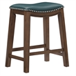 Lexicon Ordway 24&quot Faux Leather Saddle Counter Stool in Green