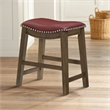 Lexicon Ordway Faux Leather Saddle Dining Stool in Red