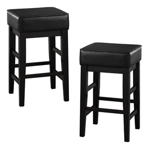 Lexicon Pittsville 24&quot Faux Leather Counter Stool in Espresso (Set of 2)