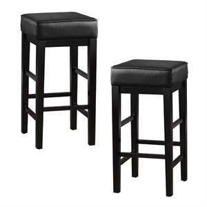 Lexicon Pittsville 29&quot Faux Leather Bar Stool in Espresso (Set of 2)