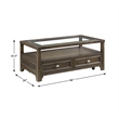 Lexicon Auburn Wood 2 Drawer Coffee Table in brown cherry