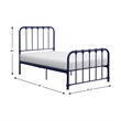 Lexicon Bethany Twin Metal Platform Bed in Navy Blue