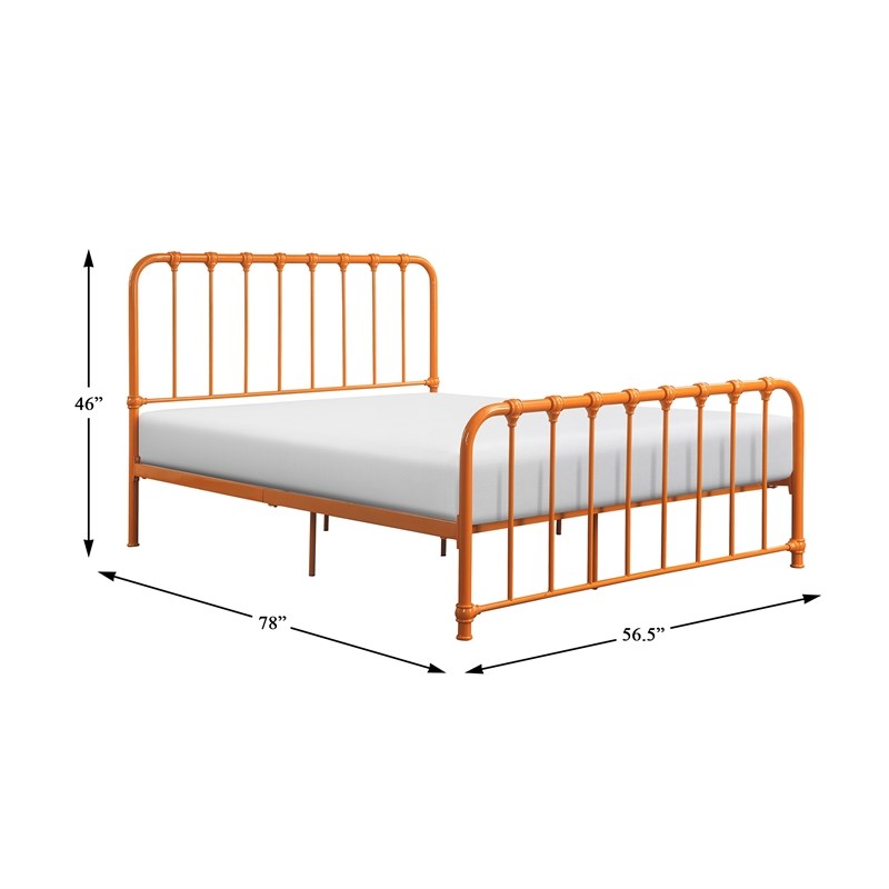 Lexicon Bethany Full Metal Platform Bed in Orange