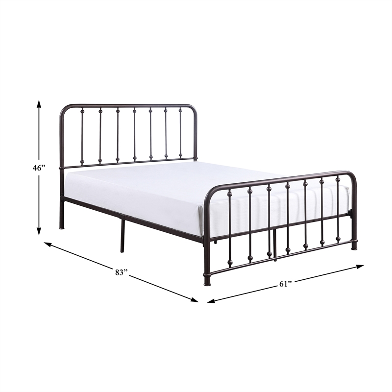 Lexicon Larkspur Full Metal Platform Bed in Dark Bronze