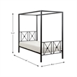 Lexicon Rapa Metal Frame Canopy Twin Platform Bed in Black