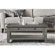Lexicon Granby Wood 2 Drawer Coffee Table in Brown and Antique Gray