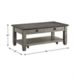 Lexicon Granby Wood 2 Drawer Coffee Table in Brown and Antique Gray