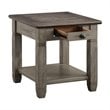 Lexicon Granby Wood 1 Drawer End Table in Antique Gray