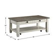 Lexicon Granby Wood 2 Drawer Coffee Table in Antique White