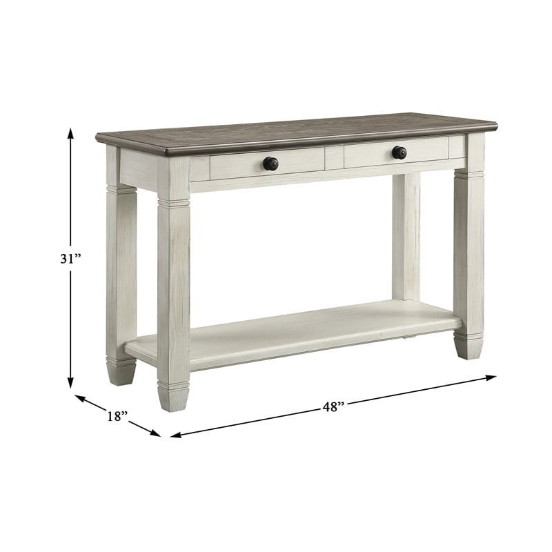 Lexicon Granby Wood 2 Drawer Console Table in Antique White