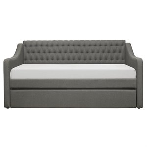 lexicon labelle wood daybed with trundle in gray