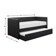 Lexicon Adra Contemporary Faux Leather Daybed in Black Finish