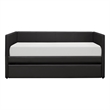 Lexicon Adra Contemporary Faux Leather Daybed in Black Finish