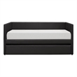 Lexicon Adra Contemporary Faux Leather Daybed in Black Finish
