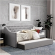Lexicon Tulney Upholstered Daybed with Trundle in Gray