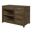 Lexicon Blanche Wood L Shaped Desk in Brown Gray