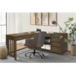 Lexicon Blanche Wood L Shaped Desk in Brown Gray