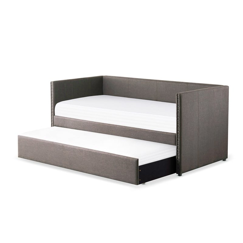 Lexicon Therese Upholstered Daybed with Trundle in Gray